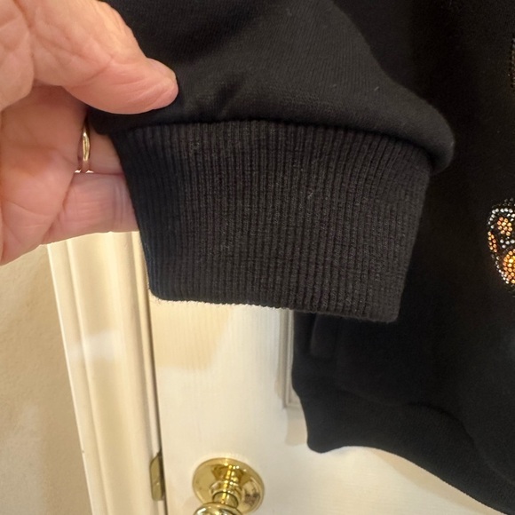 MAJESTIK Black Rhinestone FLY HIGH Bear Sweat Suit Child Set Size 7-8T NWOT - Picture 7 of 17